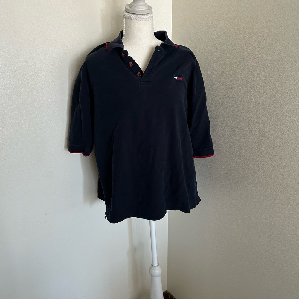 Vintage Tommy Hilfiger Jeans Men’s Polo Shirt – Size Large – Navy 90s